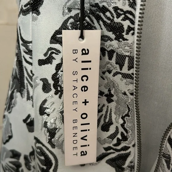 NWT alice+olivia Tayla Dress Sz 4 Silk Brocade Holiday Party semiformal wedding